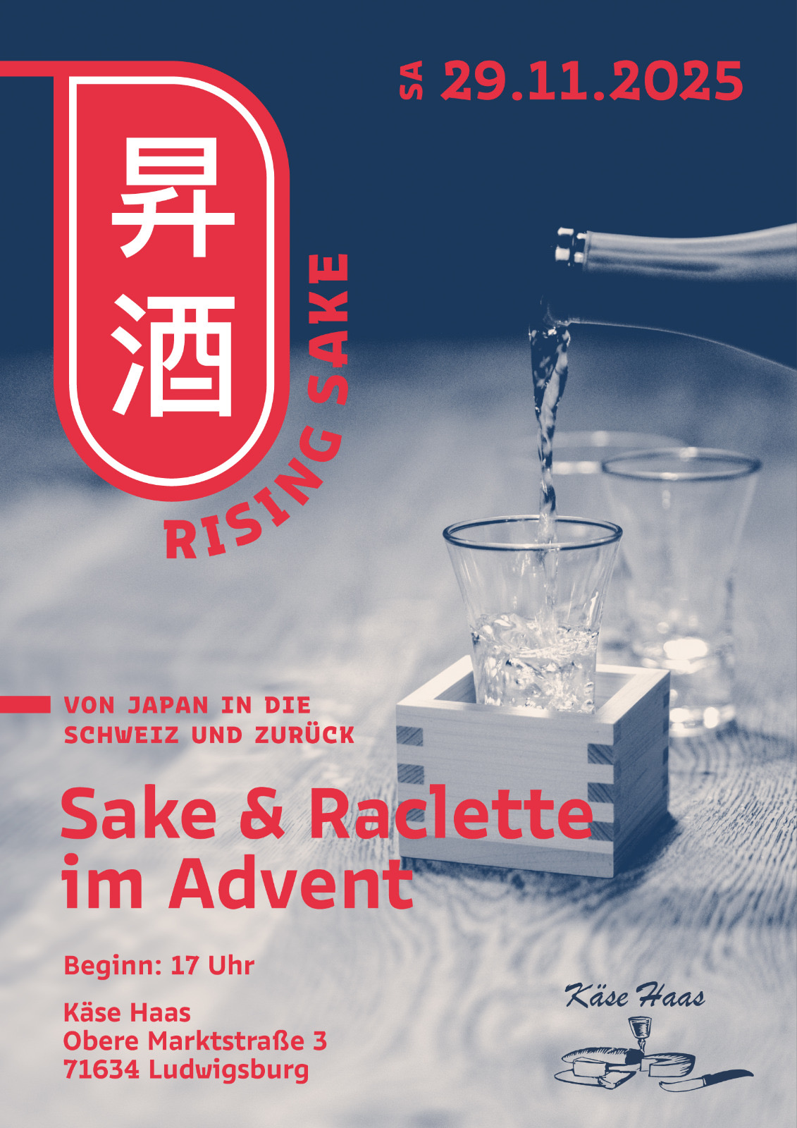 Sake & Raclette Event Flyer